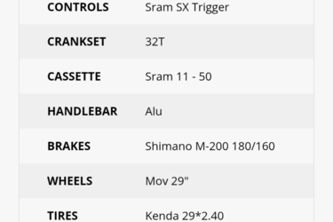Olmo E-vag 29 SRAM SX 12v